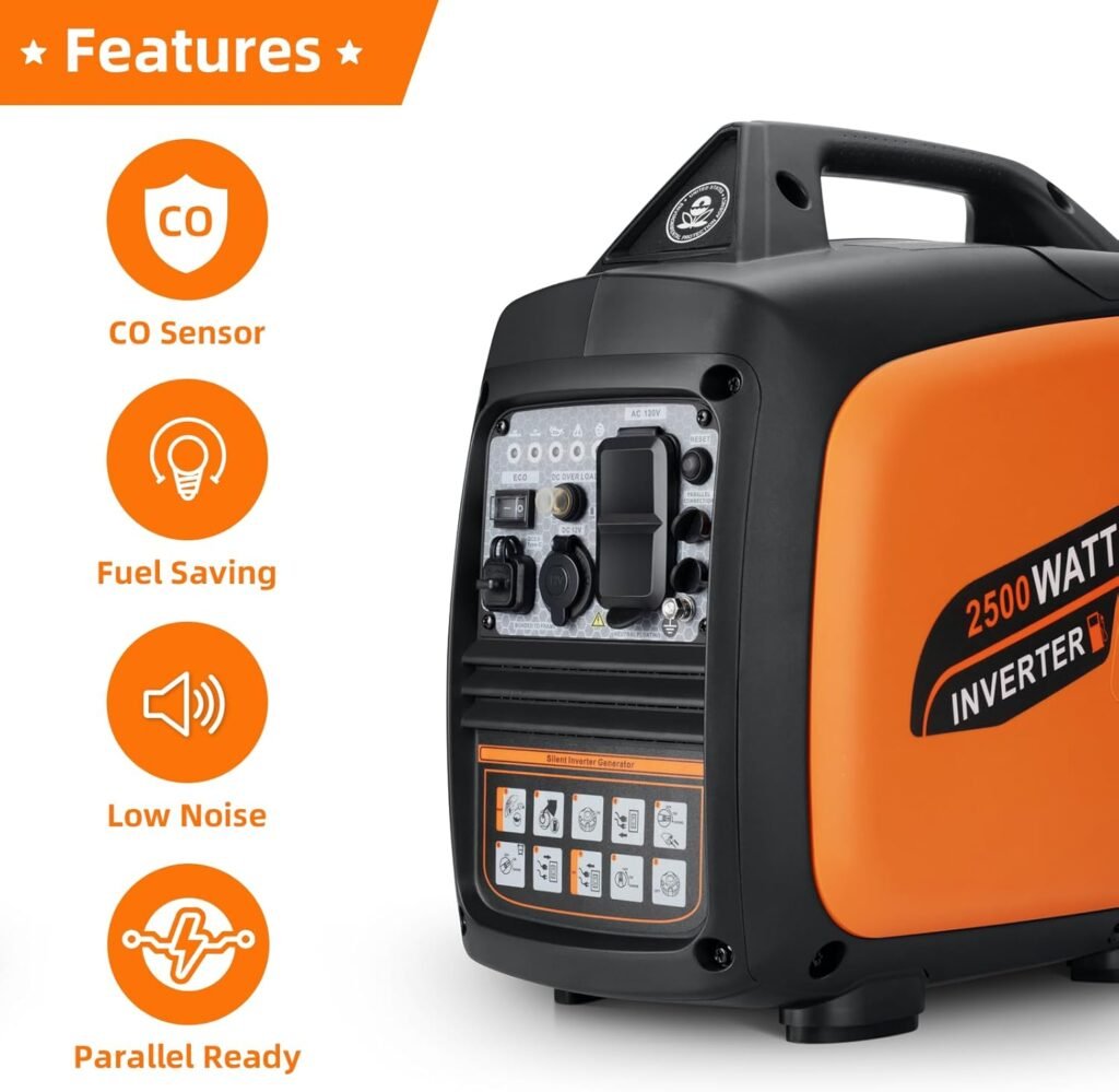 Oxseryn Portable Inverter Generator 2500W with CO Sensor